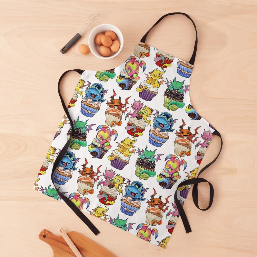 

Cupcake dragons Apron For Kitchen Women Restaurant Kitchen Equipment Art Apron