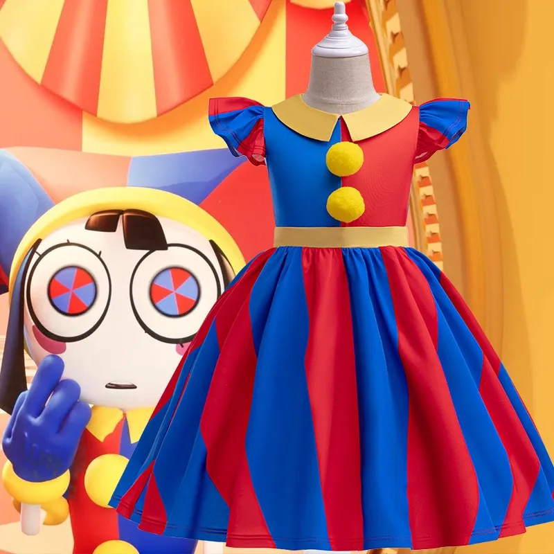 

The Amazing Digital Circus New Clown Cosplay Dress Halloween Themed Fancy Dress Costume Stylish Party Outfit Halloween Dress