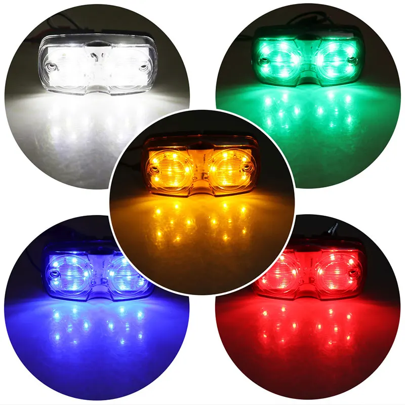 2pcs Car Truck Side Marker Lights Warning Tail Lamp 12V 24V LED Auto Car External Lights Signal Indicator Lamp Truck Accessories images - 6