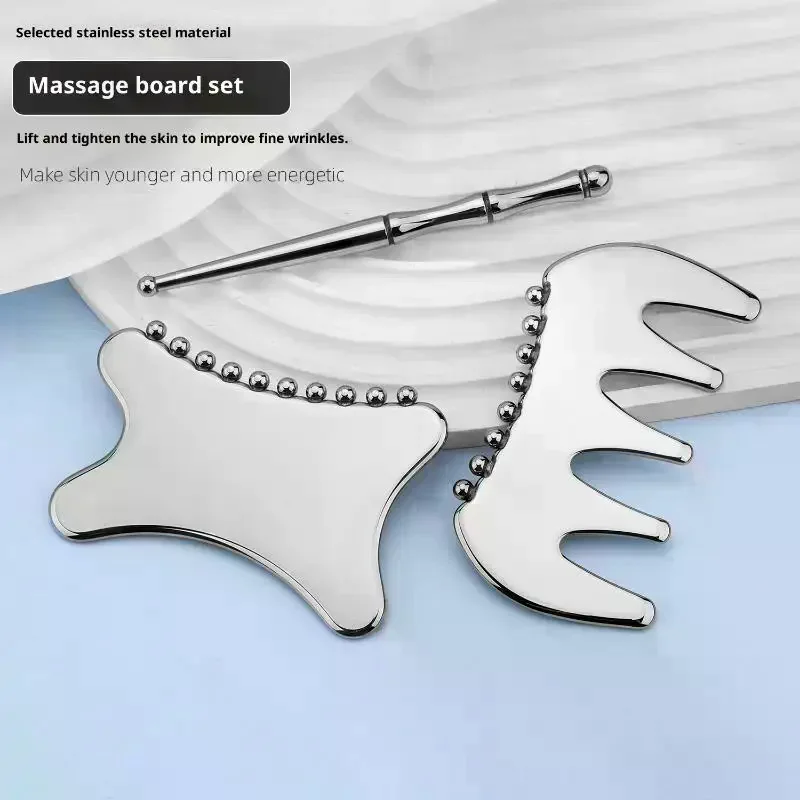 

Доска Гуаша Массаж Гуаша для лица Массажер для тела из нержавеющей стали Скребок для лица SPA Гуаша Скребок для шеи и спины