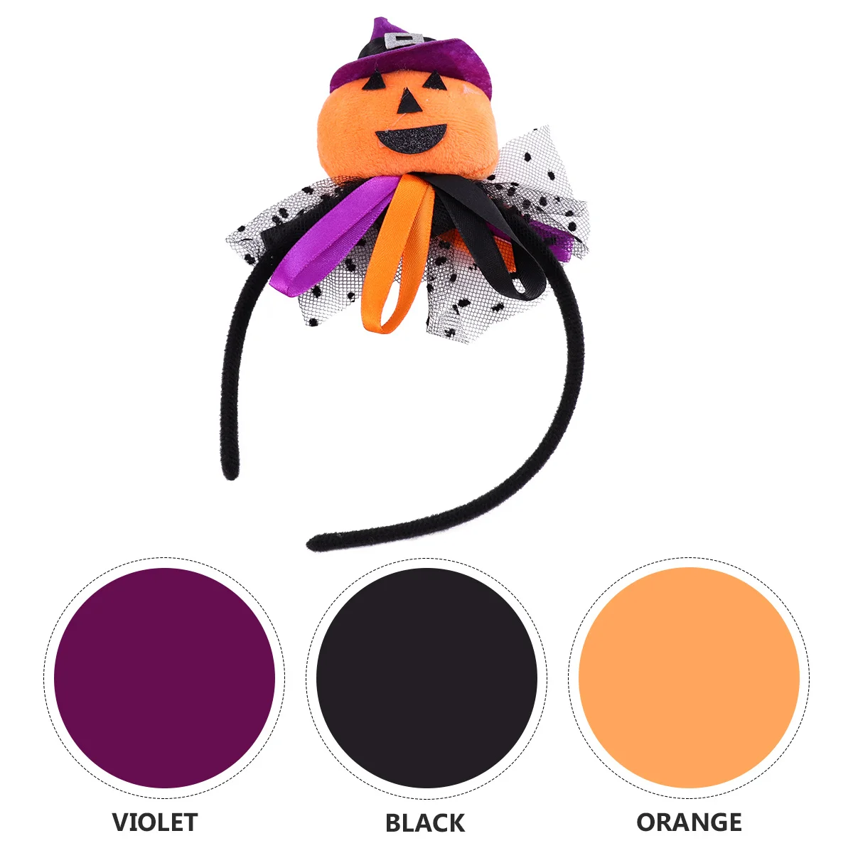 

2pcs Halloween Hair Hoops Pumpkin Spider Hat Decorative Headwear For Adult Durable Iron Cloth Reusable Spooky