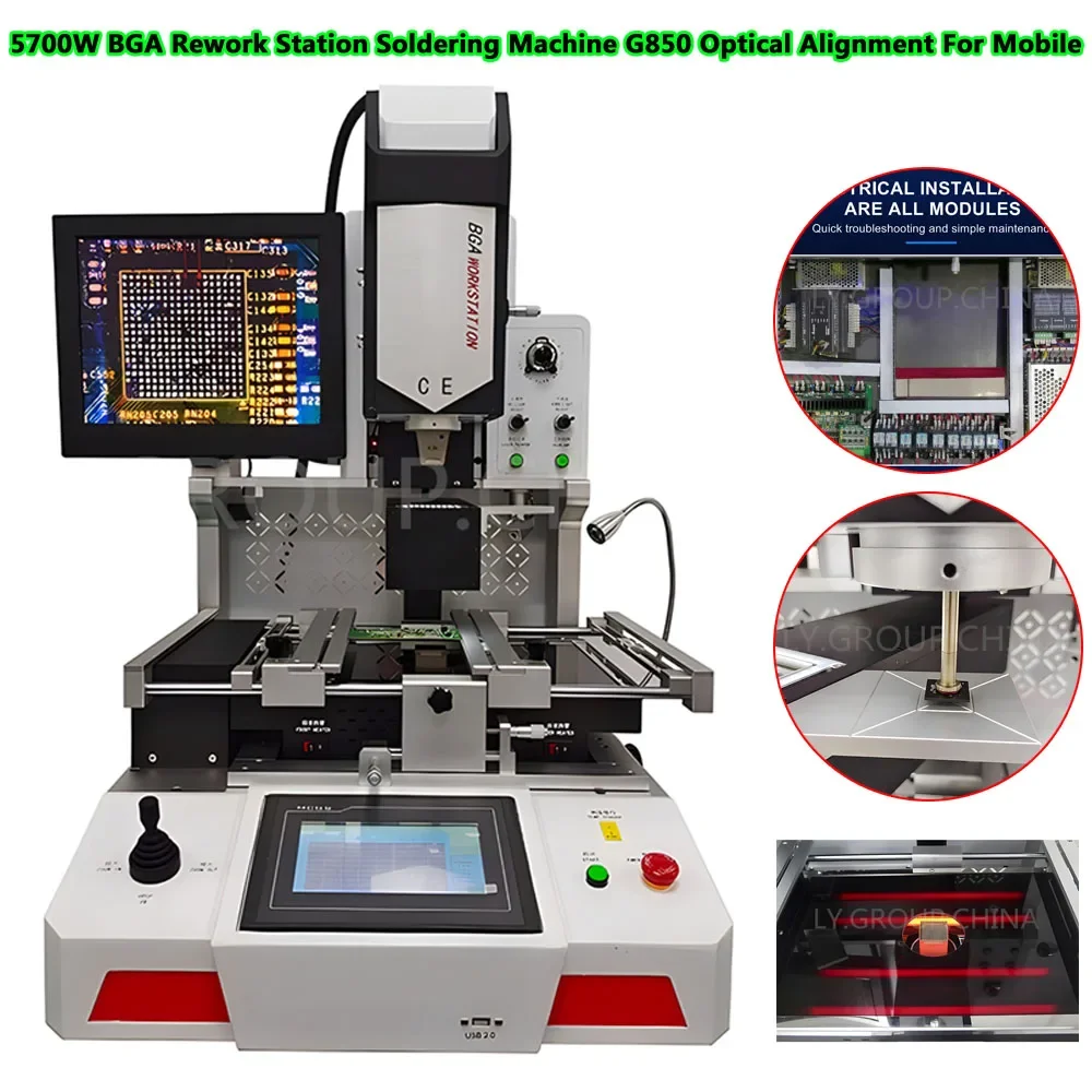 BGA Rework Soldering Station G850 Optical Alignment Mobile Game Chip Repairing Machine 5700W Solder Tool Industrial Universal