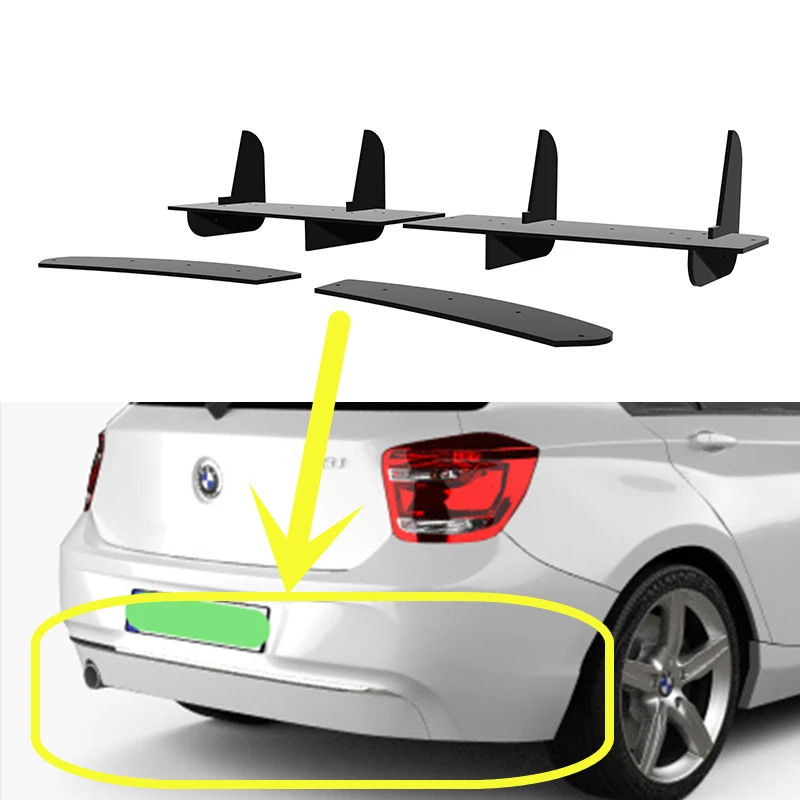 Fit BMW 1 Series F20 5Door 2011--2014 Year Year Rear Diffuser Bumper Lips Spoiler Splitter Body Kit Accessories