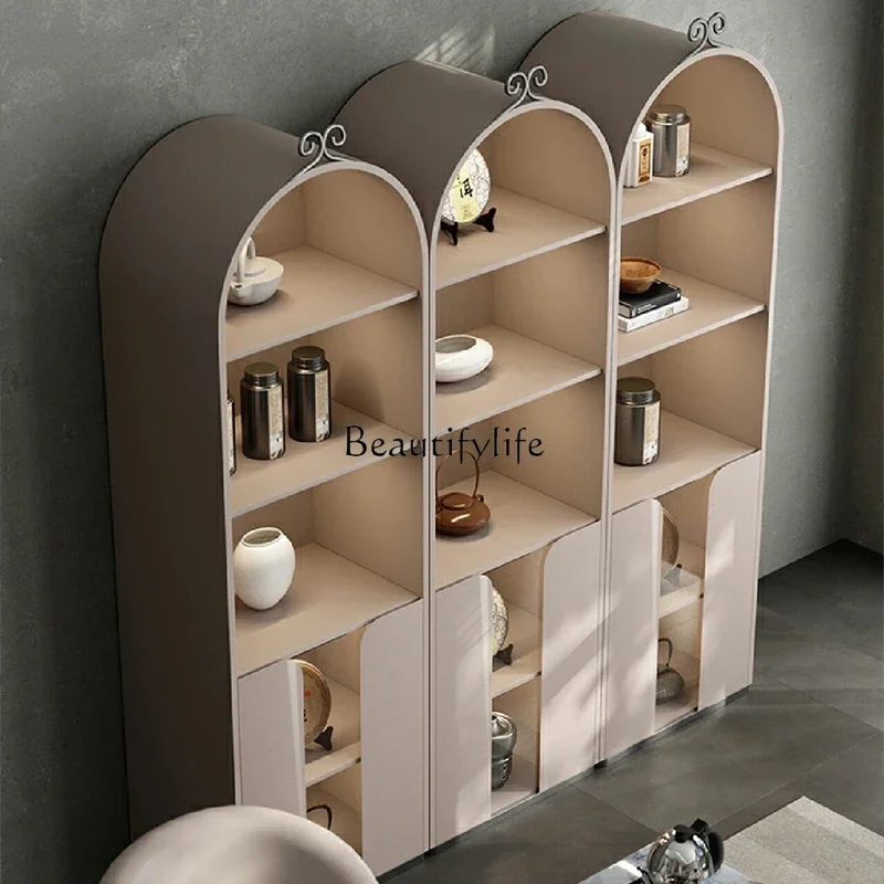 

yj9 -*Light luxury wine cabinet against the wall storage modern fashion double door high-end Italian glass bookcase