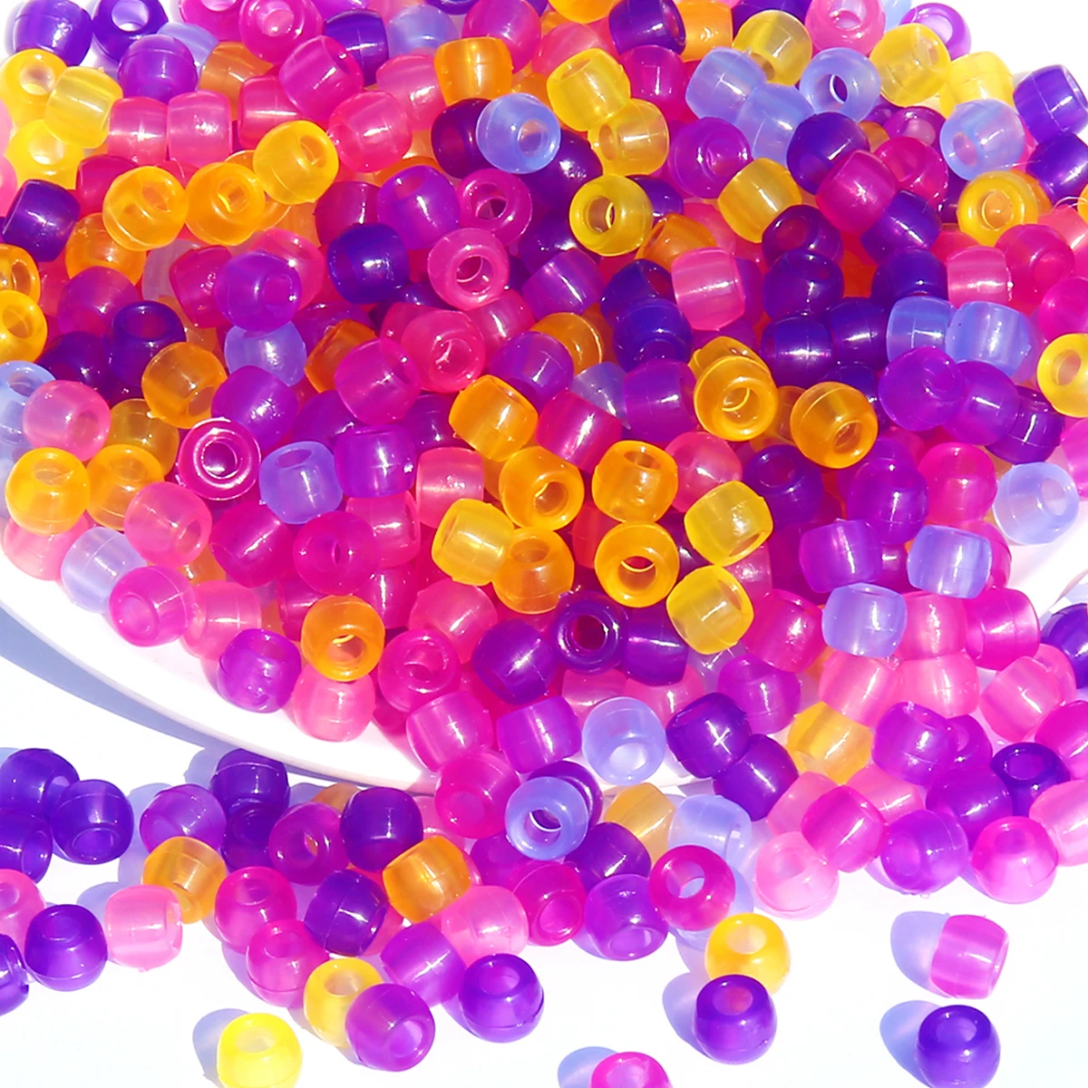100pcs 6x8mm Acrylic Ball UV Sunlight Color Changing Bead Making DIY Necklace Bracelet Jewelry Accessories