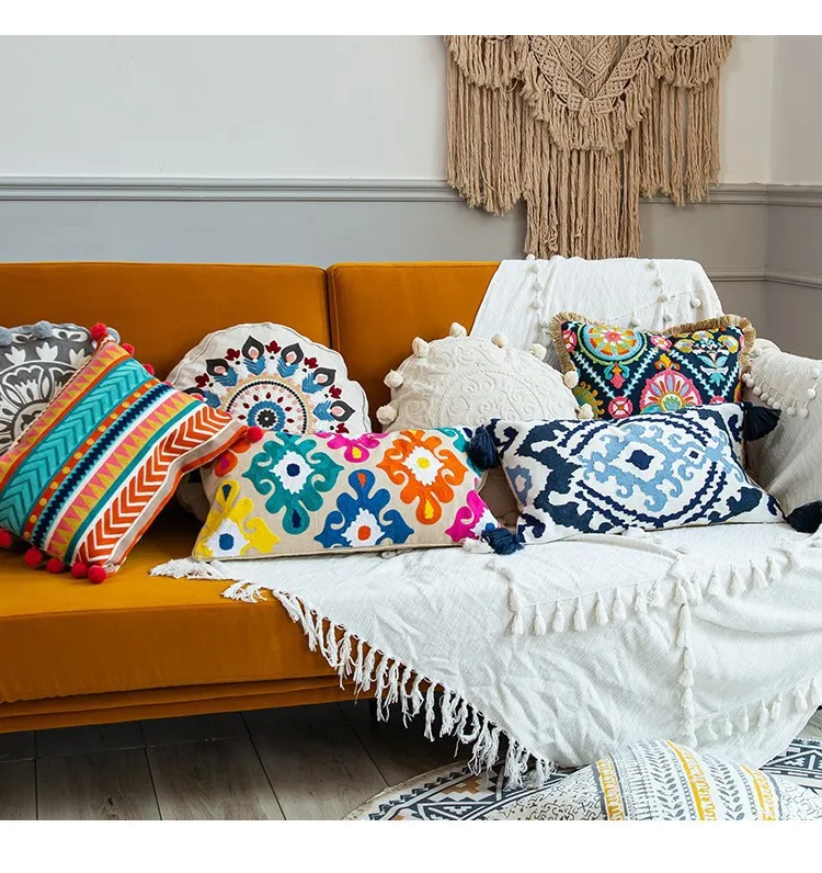 Bohemian Kissenbezug Wohnzimmer Sofa Kissenbezug Mode dekorative Home Decor Baumwolle Kissenbezug Kissen anpassbar – Detail 16