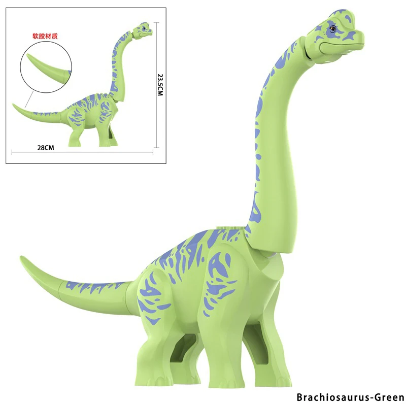 Jurassic Dinosaur World Brachiosaurus Building Blocks Diplodocus Dino Figures MOC Dinosaur Bricks For Children Educational Toys