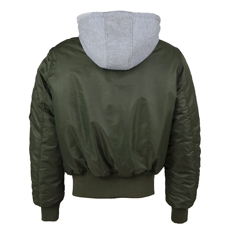 Blouson aviateur avec capuche pour hommes, MA-1, Streetwear surdimensionné, Vêtements Hip Hop, Opérabilité, Université, Hiver, AW, 2020