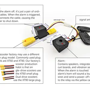 Universal hidden anti-theine alarm suitable for electric scooters, bicycles, protection against relay power, remote control 8 Main Sales Peaks for OLSSON TROTINET - №6