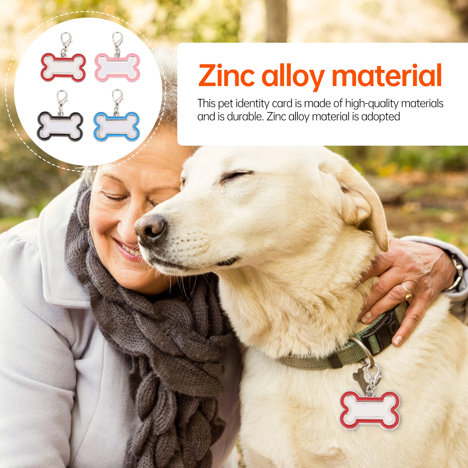 

4 Pcs Stainless Steel Pet Nameplate for Dogs Cats Puppy ID Tag Heat Transfer Sublimation DIY Dog Cat Tag Premium Quality