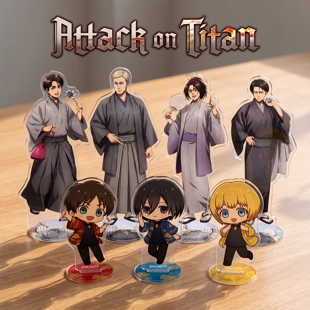 Attack on Titan New Arrivals Levi Ackerman Mikasa Ackerman Eren Yeager 15CM Anime Acrylic Stand Keychain Desk Decor Collect Gift