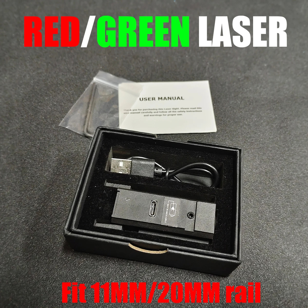 

USB Charging Red Green Laser Sight Pointer Airsoft Power Pistol Laser For 11mm 20mm Rail G17 G19 Rechargeable Laser 520nm /650nm
