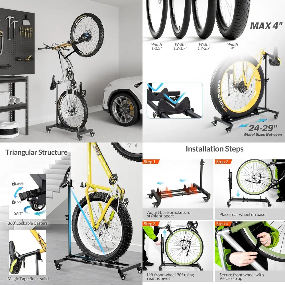 

Подставка для велосипеда с телятиной, отдельно стоящая стойка для велосипеда. Хранение в гараже. Вертикальная подставка для велосипеда. Внутренний держатель для велосипеда с регулируемой высотой или Garag.