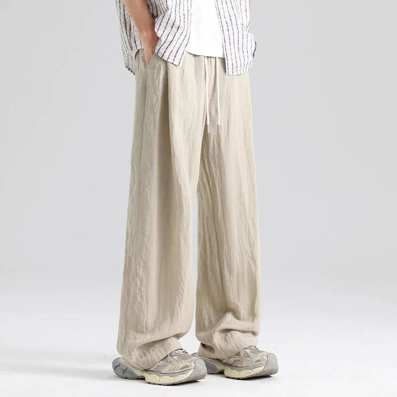 Linen Men Pants Thin Solid Color Casual Comfortable Breathable Pocket Fashion W… - Image 6