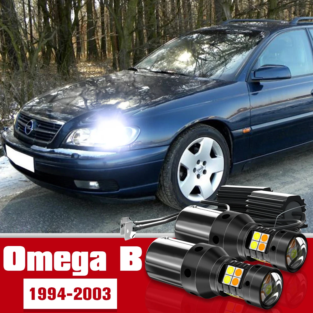 

2pcs LED Accessories Dual Mode Turn Signal+Daytime Running Light DRL For Opel Omega B 1994-2003 1997 1998 1999 2000 2001 2002