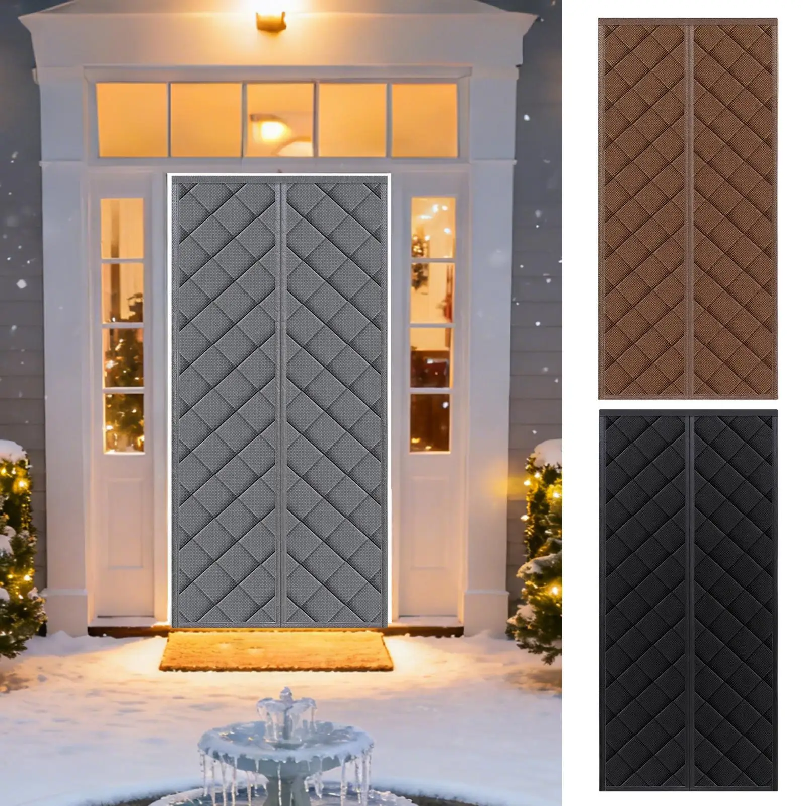 Insulated Door Cover Windproof Magnetic Installation Magnetic Thermal Insulated Door Curtains For Kitchens Doorway Bedrooms