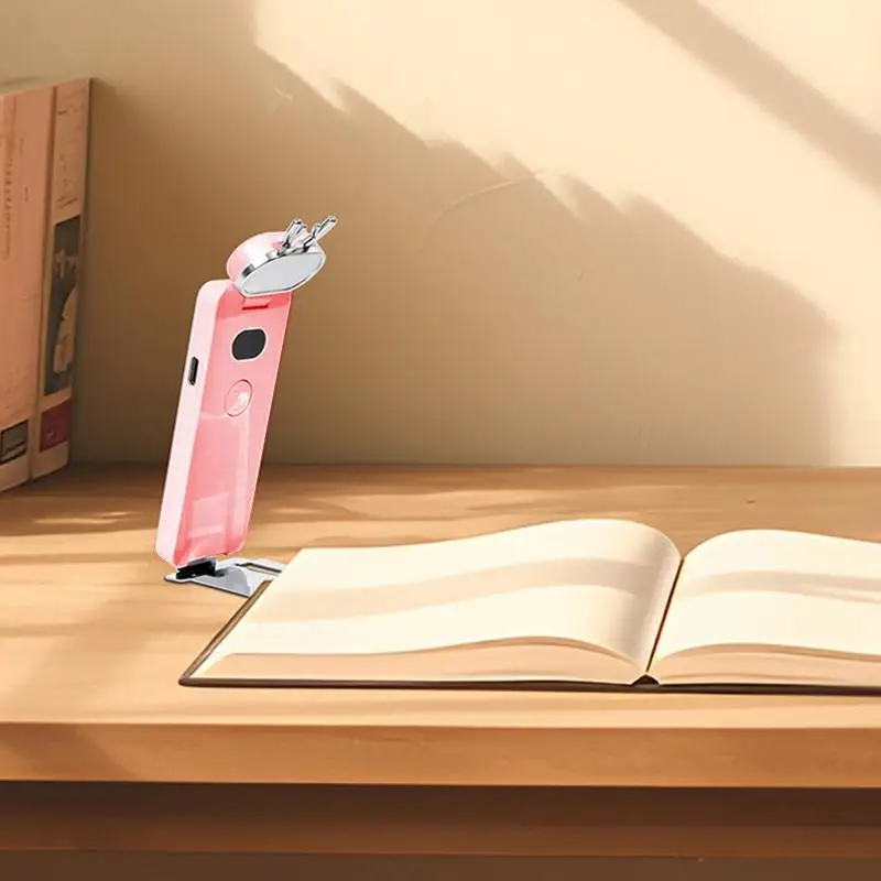 Clip On Book Light USB Rechargeable Book Light For Bed Eye Caring 3 Color Stepless Dimmable 80 Hrs Runtime Lightweight Clip On