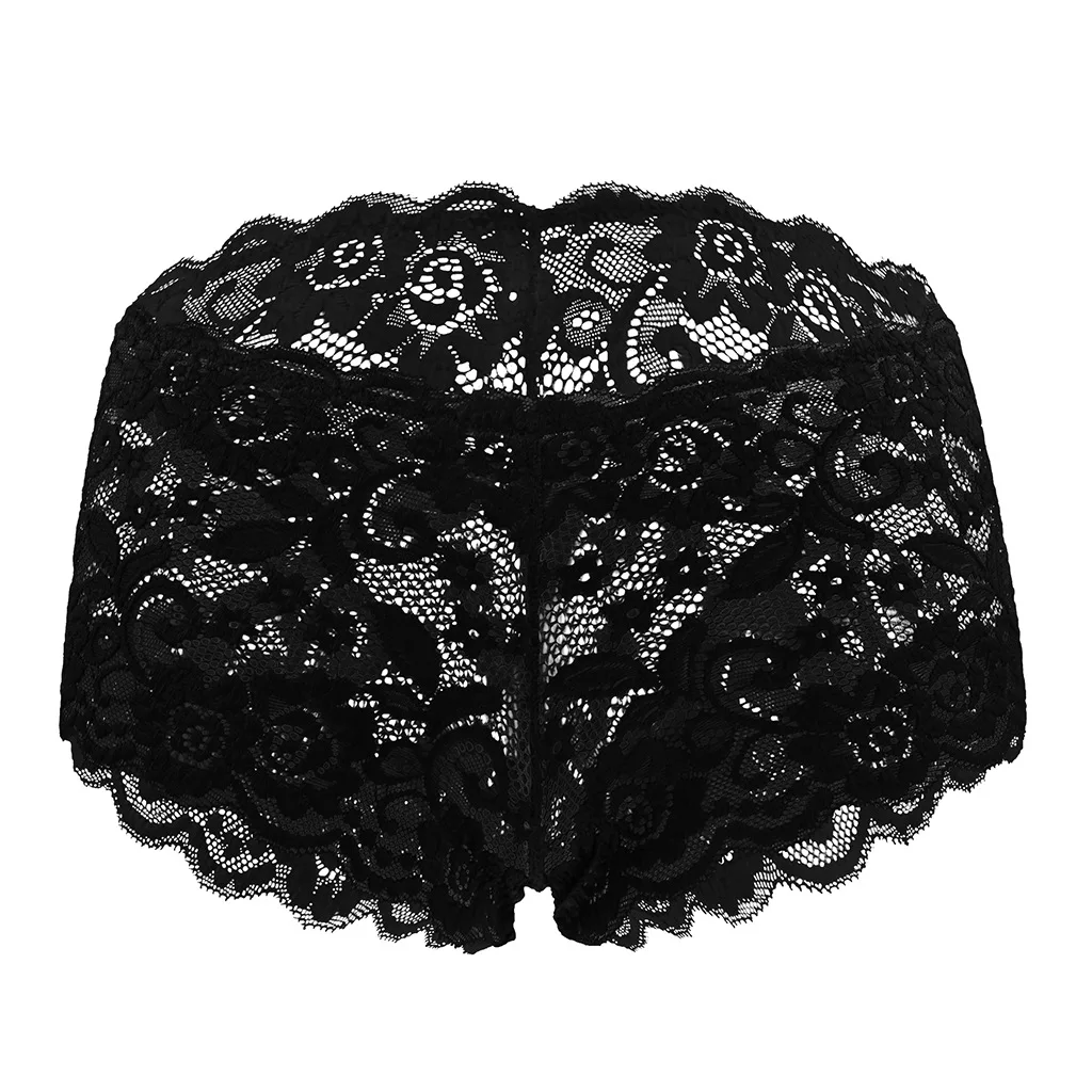 

Women's Sheer Lace Boyshort Panties, Low-Rise Sexy Floral Lingerie