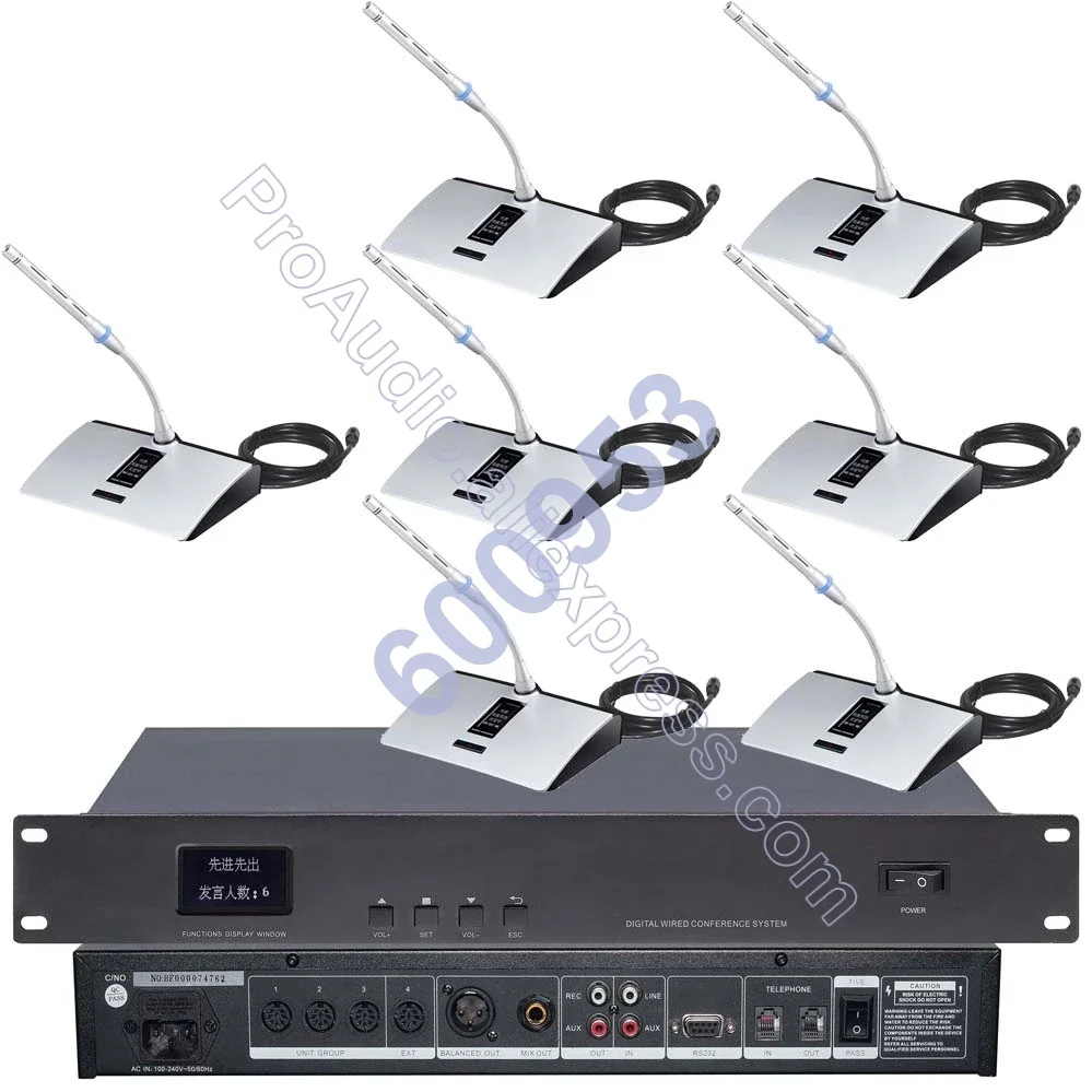 Pro Discussing Wired Speech Talking Conference System for Big Meeting Room Chairman Delegate Classical MIC  max. 255 unit