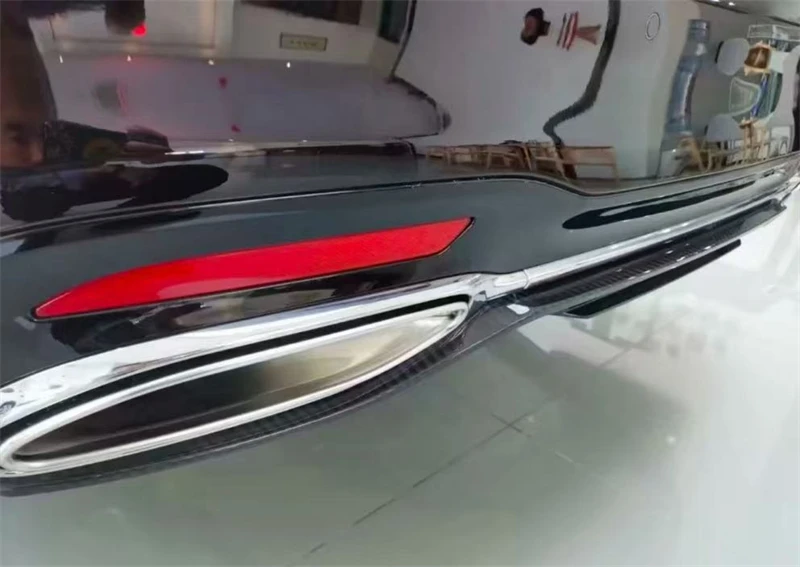 لمرسيدس بنز W222 S450L 2017 2018 2019 2020 2021 ReaI ألياف الكربون الوفير الخلفي الشفة المفسد عدة