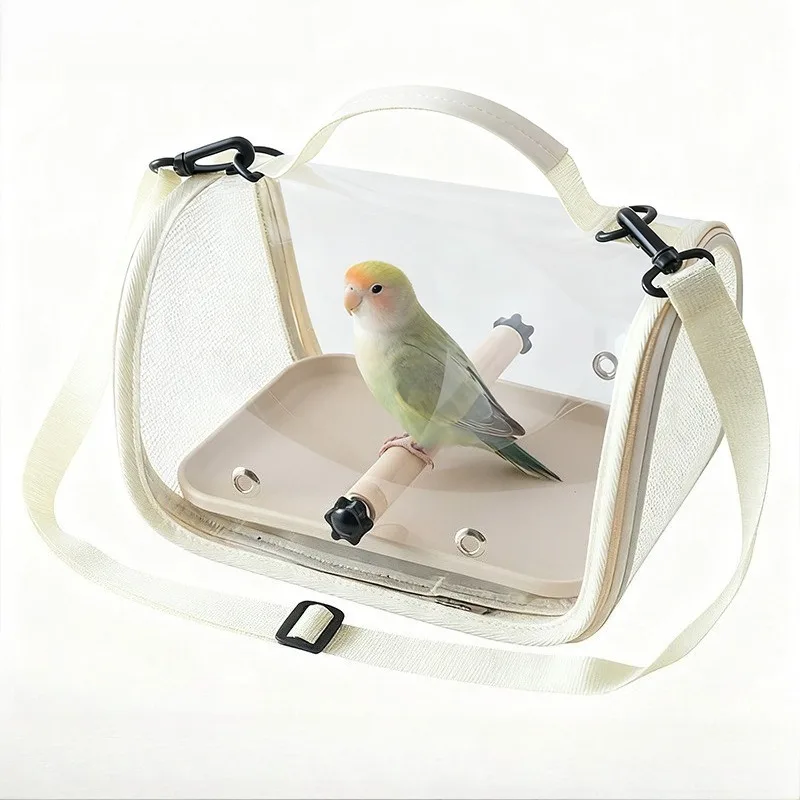 Bird Bag Parrot Carrying Package Small Pet Transport Animal Travel Backpack Breathable Transparent Budgie Cockatiel Cage Aviary