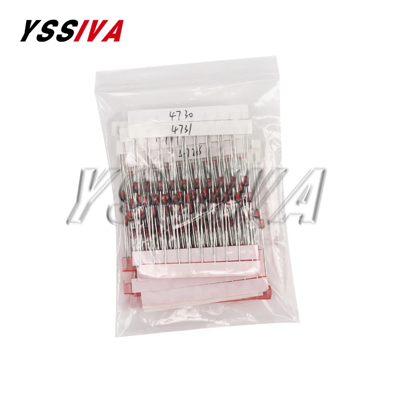 250pcs  1W Zener Diode Assorted Kit DO-41 3V-33V 25Values Each 10pcs DIY Sample Assortment Set New