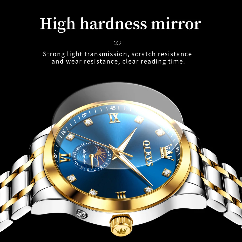 OLEVS 7041 Mens Watch Luxury Original Brand Business Automatic Mechanical Watch Waterproof Luminous Date Watch For Men Box Gifts