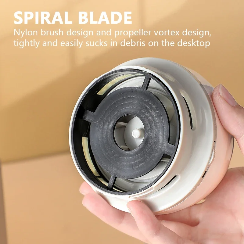 Mini Desktop Vacuum Cleaner Automatic Portable Small Rubber Confetti Computer Table Sweeper Office Student Pencil Crumbs Brush