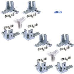 8Pcs 4040 Series 3-Way End Corner Bracket Connector for European Standard 4040 Series T Slot Aluminum Extrusion Profile Silver