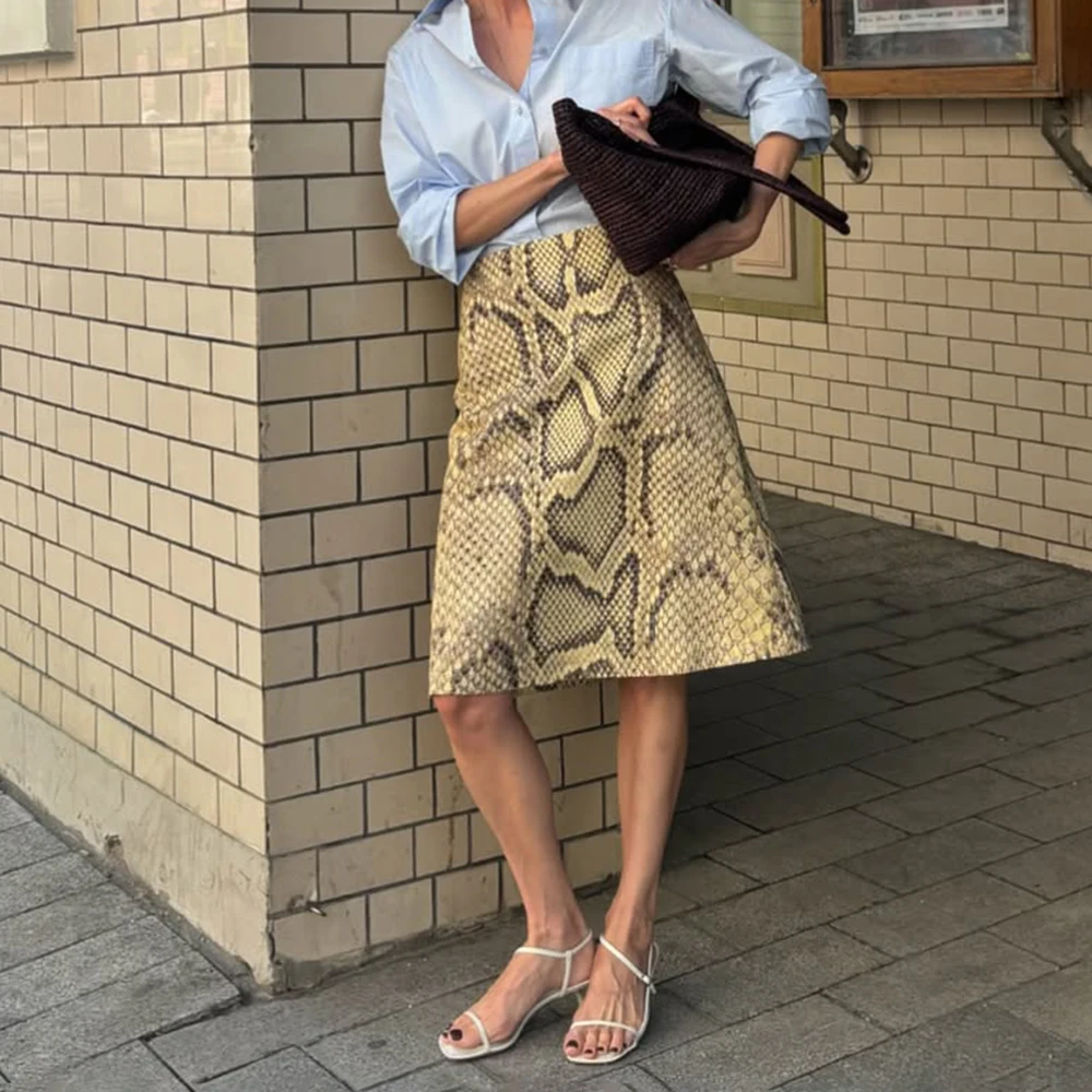 Talenza Women's Printed Skirts Vintage High Waist Color Block Slim Elegant Skirts Casual Party Y2k New Streetwear Women's Skirts