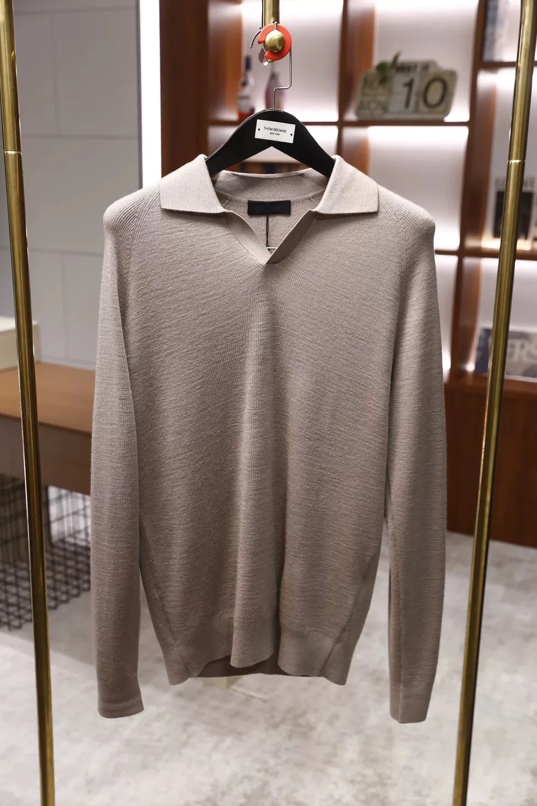 Italian Sle ZZ Men's Long Sve Knitted Wool Blend  Sweater Busin Casual Turn-down Collar Sweater for Autumn Winter