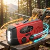 Solar Powered Hand Crank AM FM Radio Multifunctional LED Flashlight USB Charging 2000mAh Camping Outdoor Emergency Light Survival Gear Kit for Power Outage Household Storm Supplies Bug Out Bag Essentials Hurricane