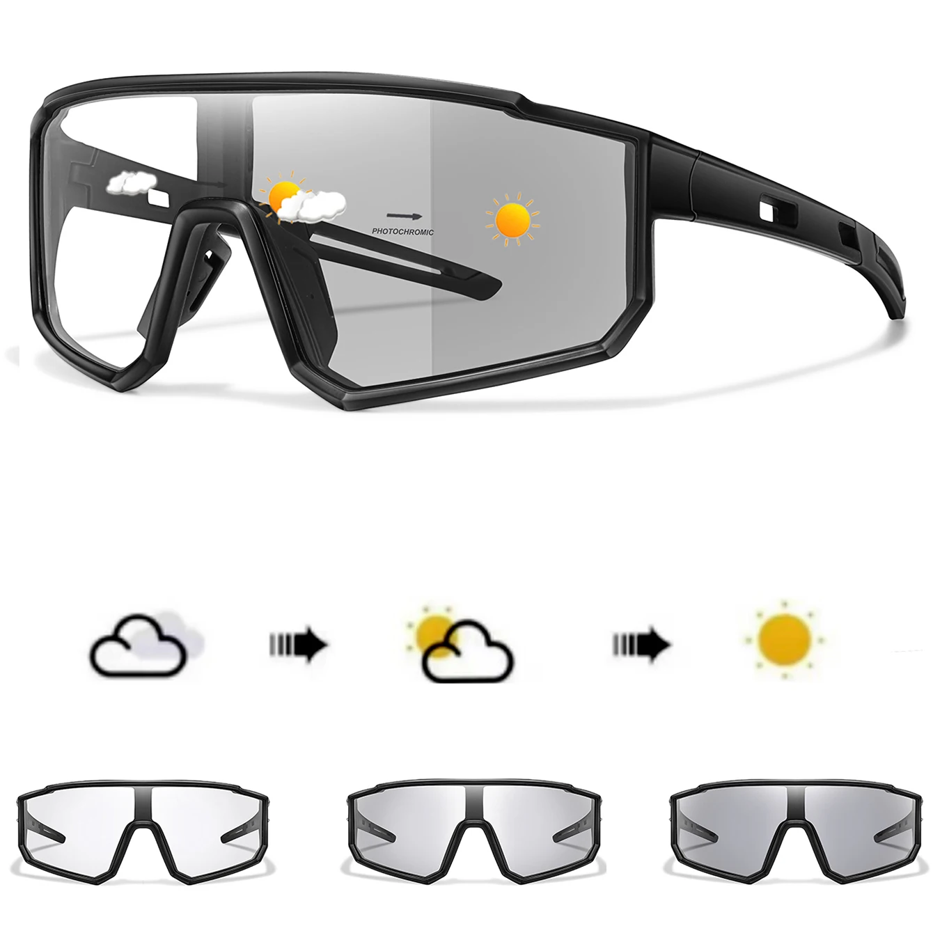 Neue Stil Marke Photochrome Brillen Männer Frauen Fahrrad MTB Bike Laufen Angeln Radfahren Gläser Komfortable Winddicht Brille