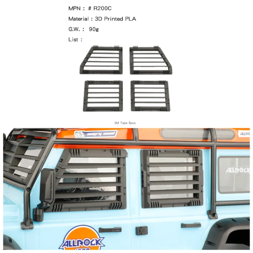 Static Modification Appearance Decorate for 1/8 RC Crawler Car MJX H8H Land Rover Defender