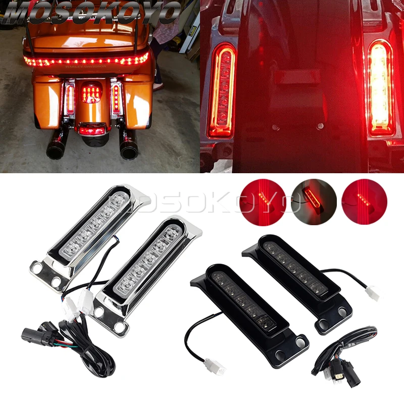 

Rear Fender Saddlebag Side Light Auxiliary LED Run Brake Turn Lamp Lights for Harley Road King Ultra Limited Electra Glide 14-22