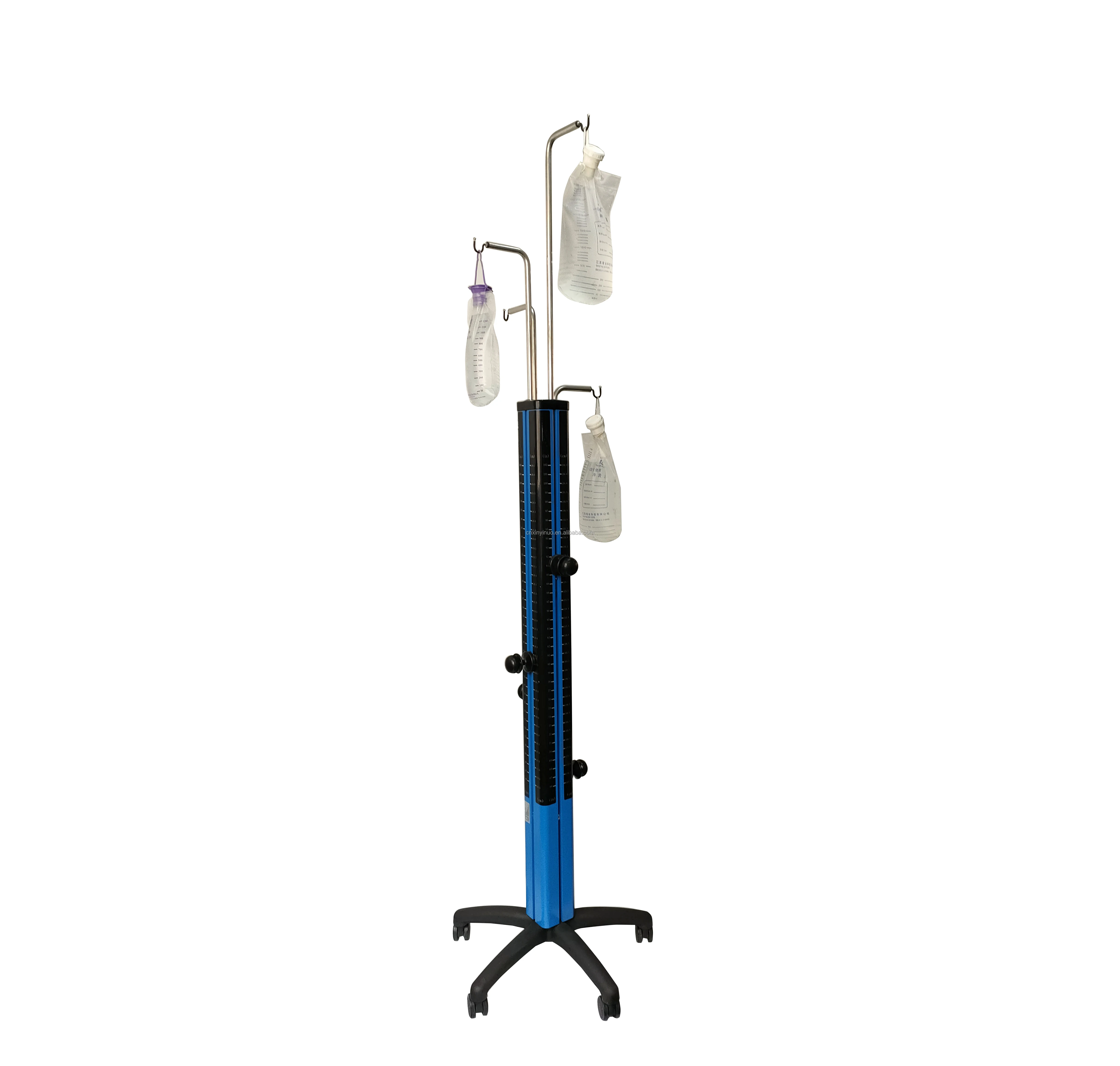 Adjustable Mobile Infusion Drip Rack Medical Surgical Saline Tower with Manual Power Source