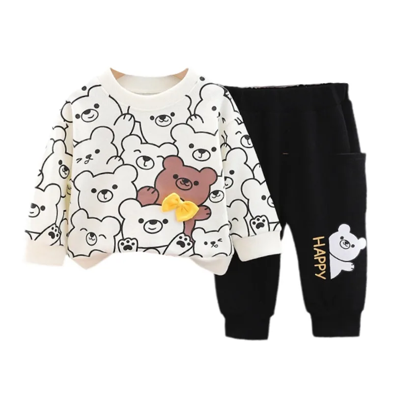 

New Spring Autumn Baby Girl Clothes Infant Clothing Children Boys Cartoon T-Shirt Pants 2Pcs/Set Toddler Costume Kids Tracksuits