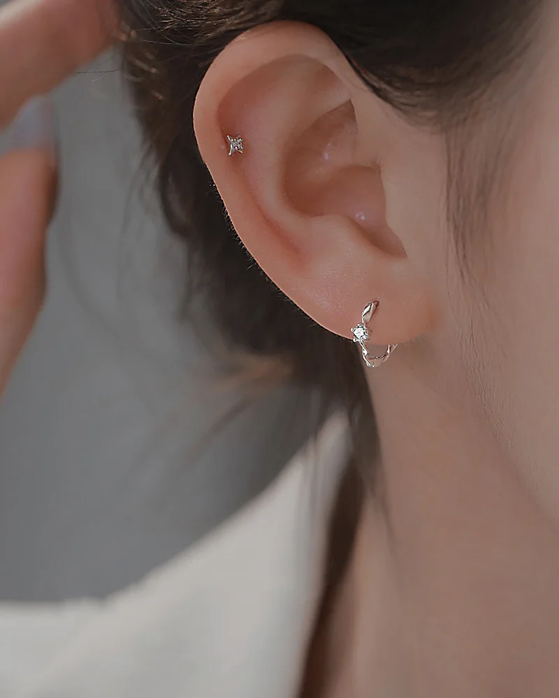 Möbius-Streifen aus 925er-Sterlingsilber, Zirkon, gewellt, gedrehte Ohrringe, luxuriöse Damen-Verlobungszubehör, Schmuck, verhindert Allergien – Detail 14