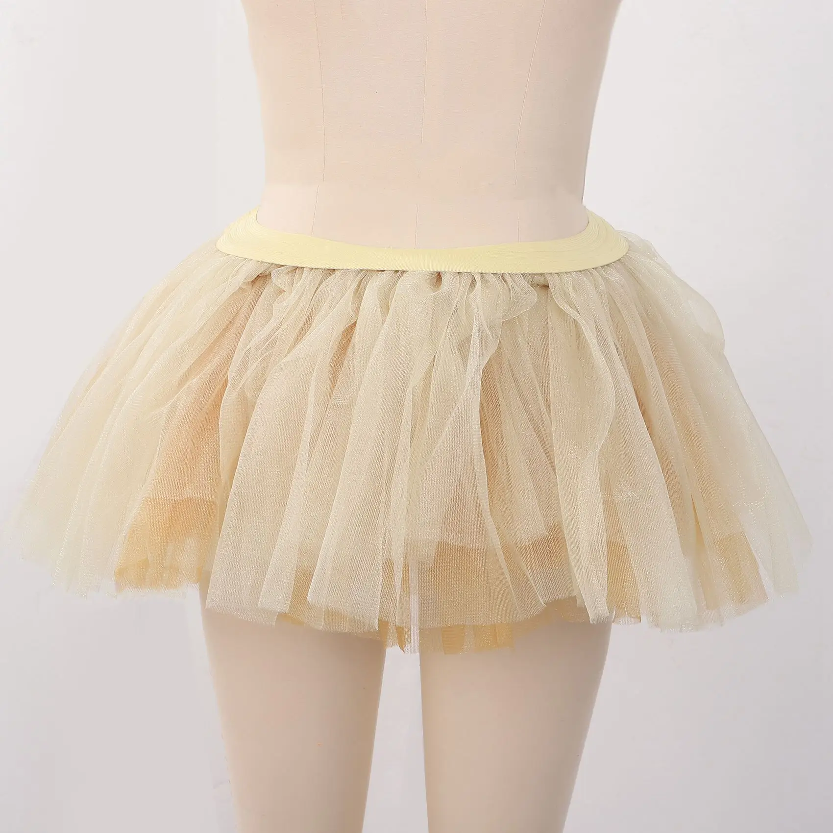 댄스 Tulle Tutu 여성 및 여아용 5 레이어 투투 무도회 의상, 카키색