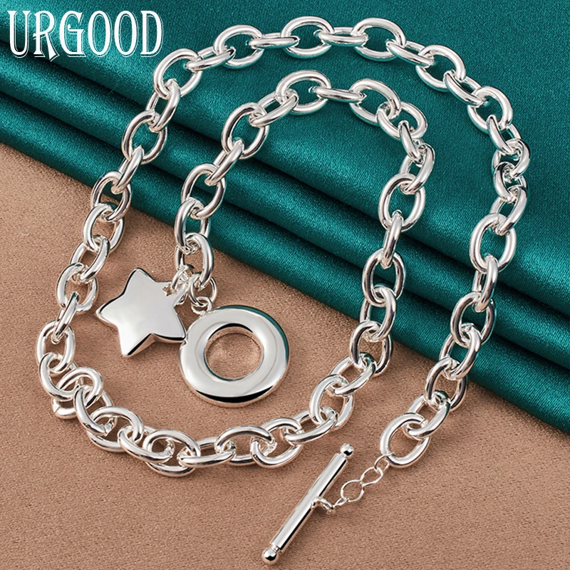 

925 Sterling Silver O-Chain Star Pendant Necklace For Women Party Engagement Wedding Fashion Jewelry