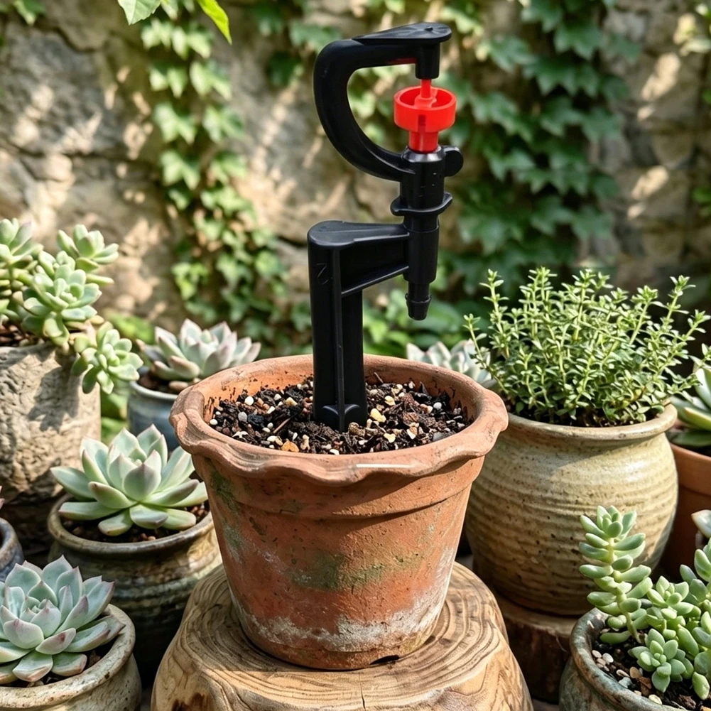 Rotary Drip Irrigation Emitters 20 Pack with Spiked Design for Uniform Water Distribution Lawns Gardens and Groundcovers
