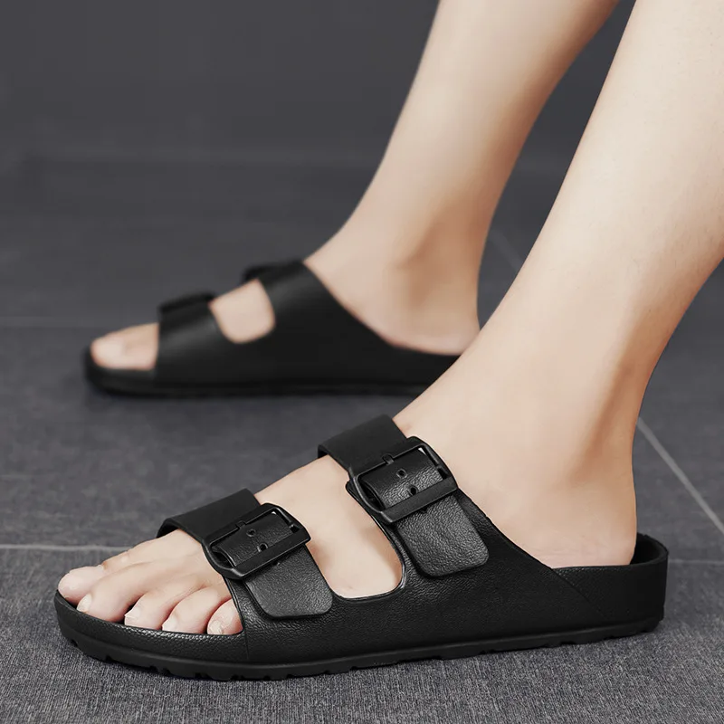 Men's Casual Buckle Flat Heel Cover Wearing One Size Slippers, Beach Slippers 2026 New