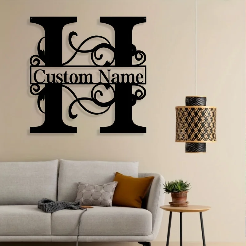 Custom Name Metal Sign, Personalized Family Name Metal Art, Split Letter Sign, Custom Last Name Sign, Metal Family Name Sign