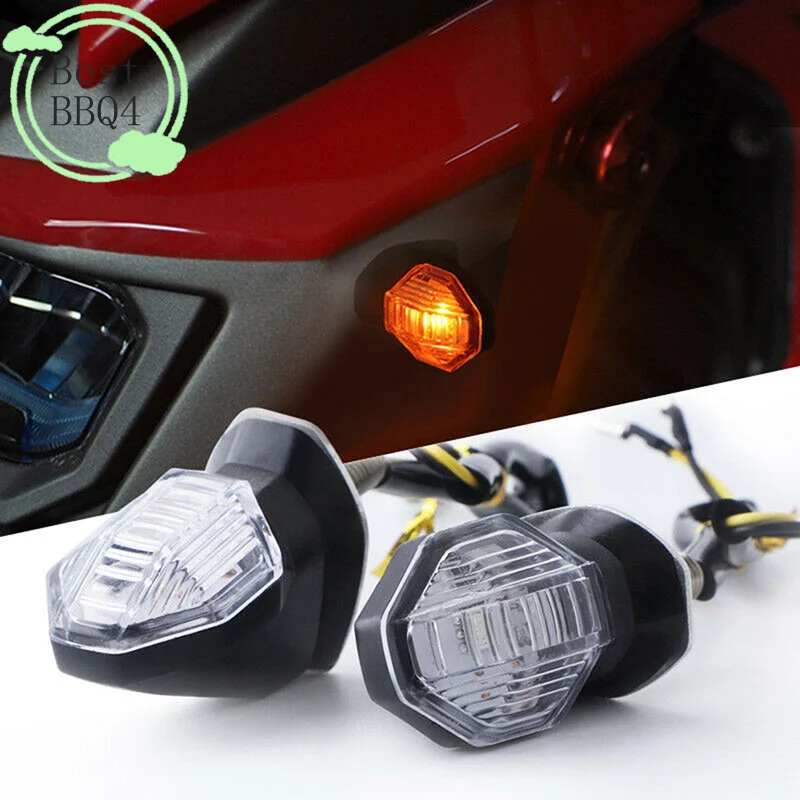 

(BBQ4) 2 универсальных мотоциклетных светодиодных (1 LED) янтарных указателя поворота/мигалки для мотоциклов