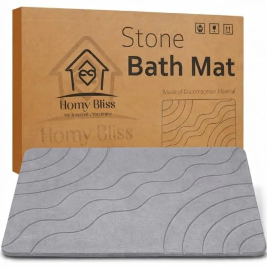 

Stone Bath Mat Quick Drying Diatomaceous Earth Bath Mat Non Slip Shower Mat Super Absorbent Stone Bath Mats for Bathroom Floor