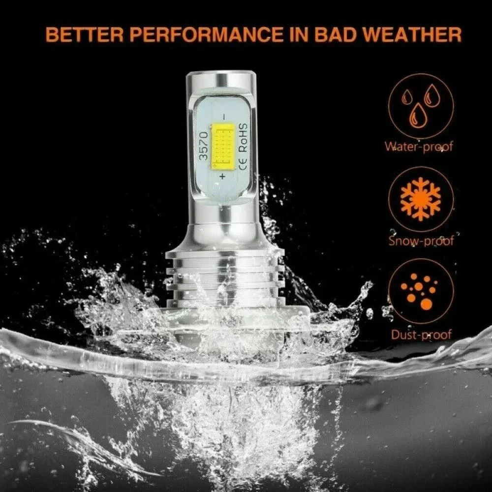 2pcs H 7 LED Car Headlight 80W COB DRL Canbus 12-24V 6500K Lamp Bulb White