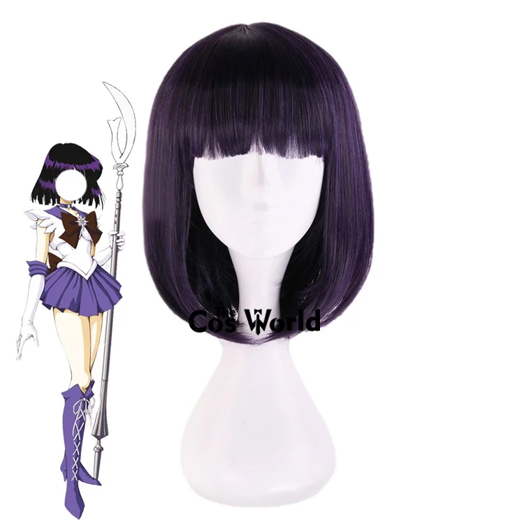 

Сейлор Сатурн Томоэ Хотару 35 см короткие Хэллоуин аниме косплей парики волокно термостойкие синтетические волосы + шапочка для парика