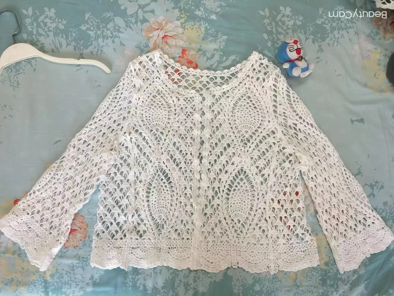 European and American Style Female Clothes Short Sleeve Summer Fashion Hollow Out Floral Top Woman Cotton Shirts Sweet Cardigans