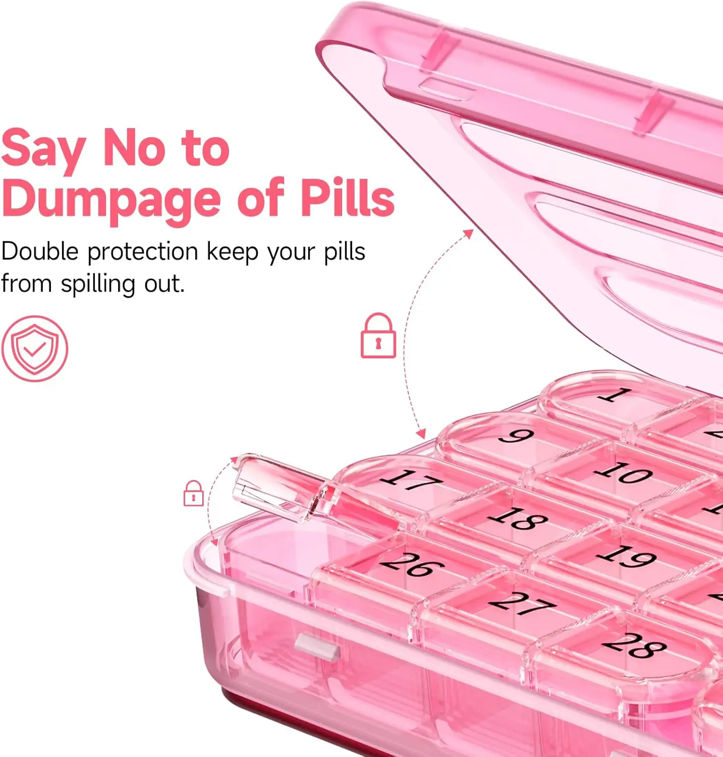 Monatlicher Pillenorganizer 1 Mal pro Tag, Große Monatliche Pillenbox, 1x Täglich für Reisen Nie Nachfüllbar 31-Tage-Täglicher Medikamentenbehälter – Detail 3