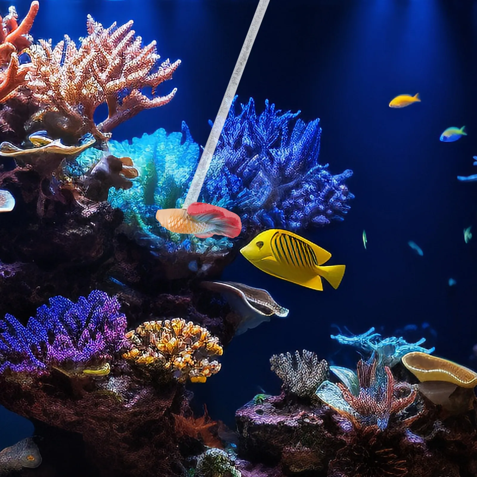 

Betta Fish Training Wand Cartoon Design Interactive Stick for Fish Tank Betta Active Play Aquarium Training Rod